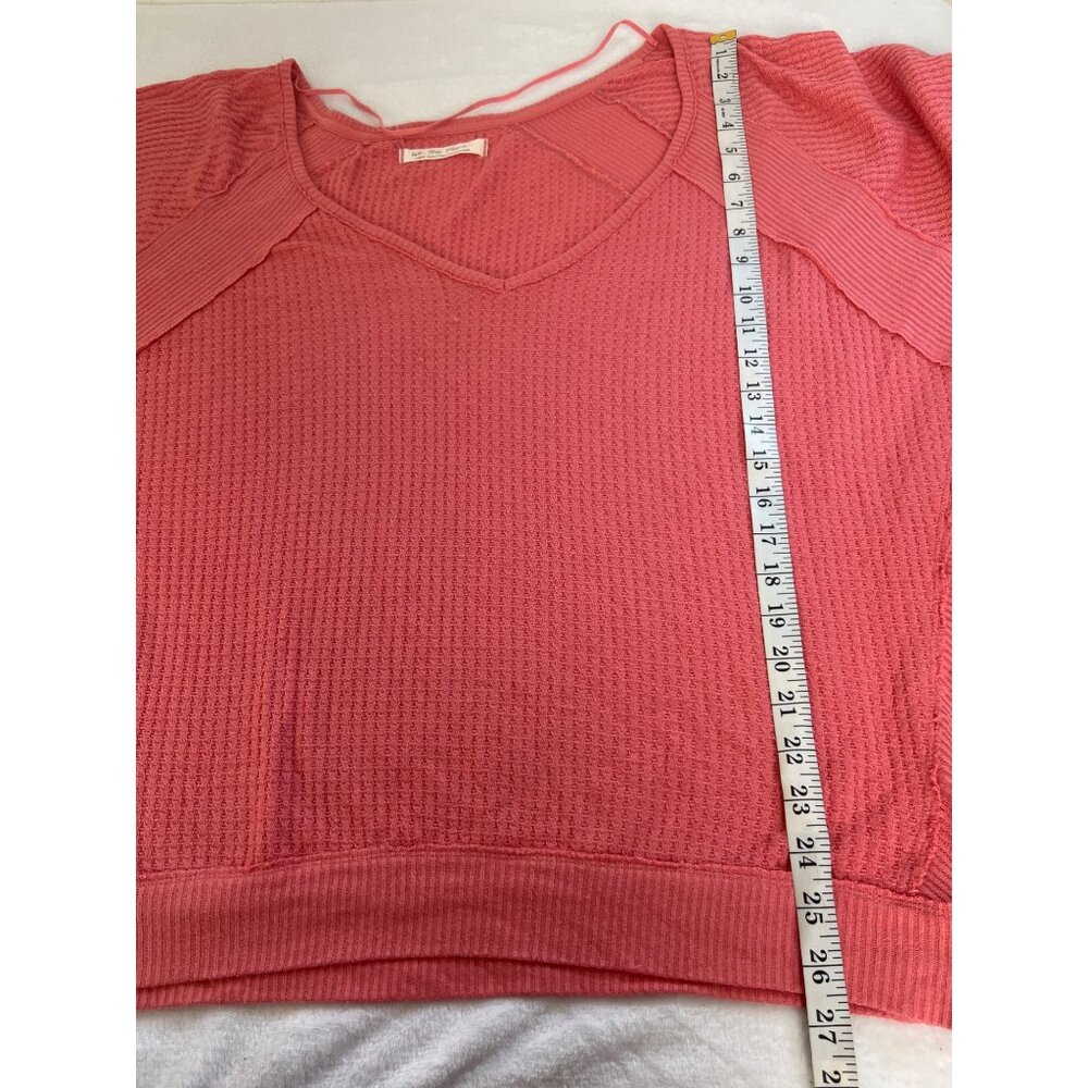 We the Free People Santa Clara Thermal Waffle Knit Oversized Top Prairie Rose - Picture 6 of 6